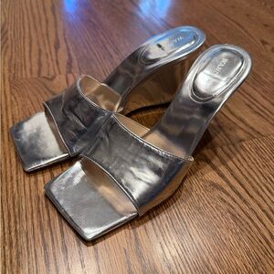 Wandler Metallic Silver Mules